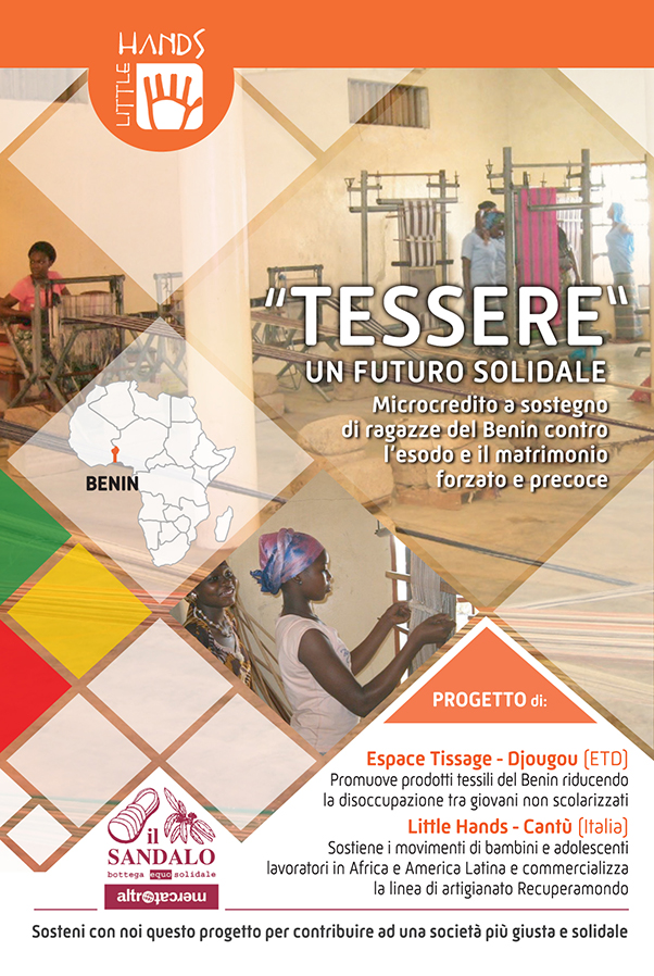 tessere un futuro in Benin Little Hands Ilsandalo equosolidale